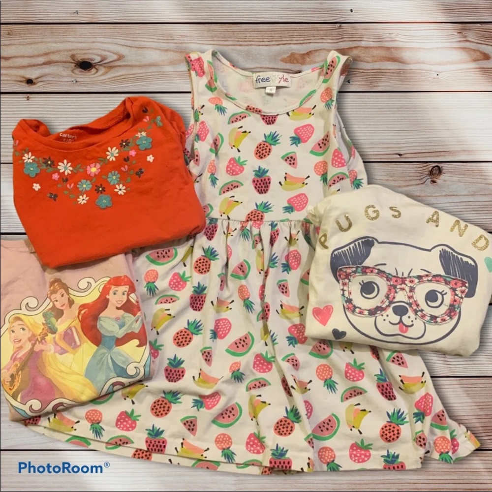 Girls lot spring dress & shirts Disney princesses